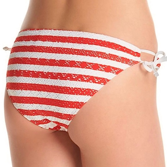 Red/White Stripe Crochet Bottoms - Picture 4 of 4